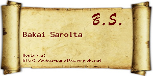 Bakai Sarolta névjegykártya