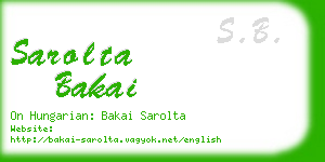 sarolta bakai business card